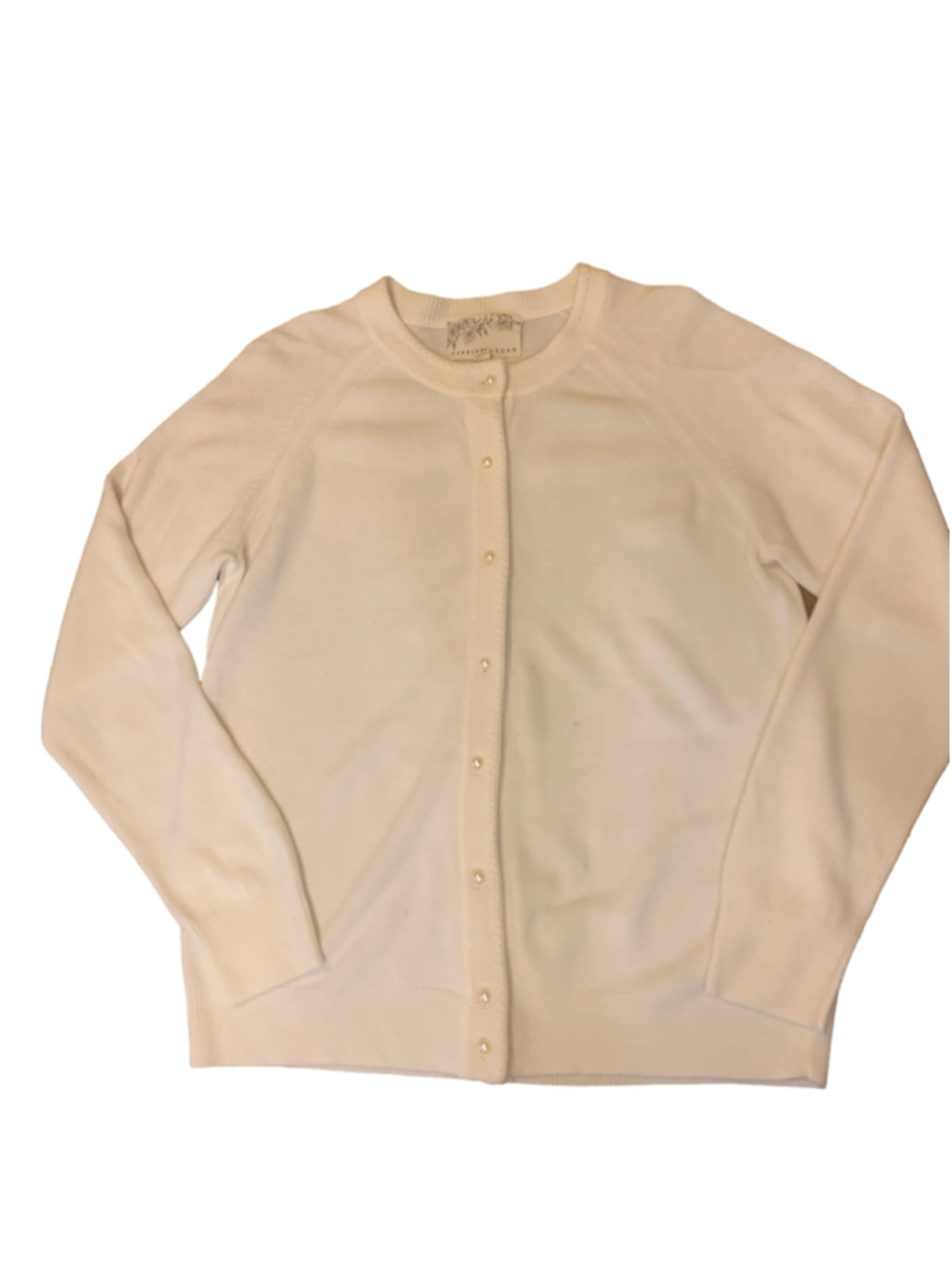 Women's Debbie Morgan White Cardigan Sweater Size S